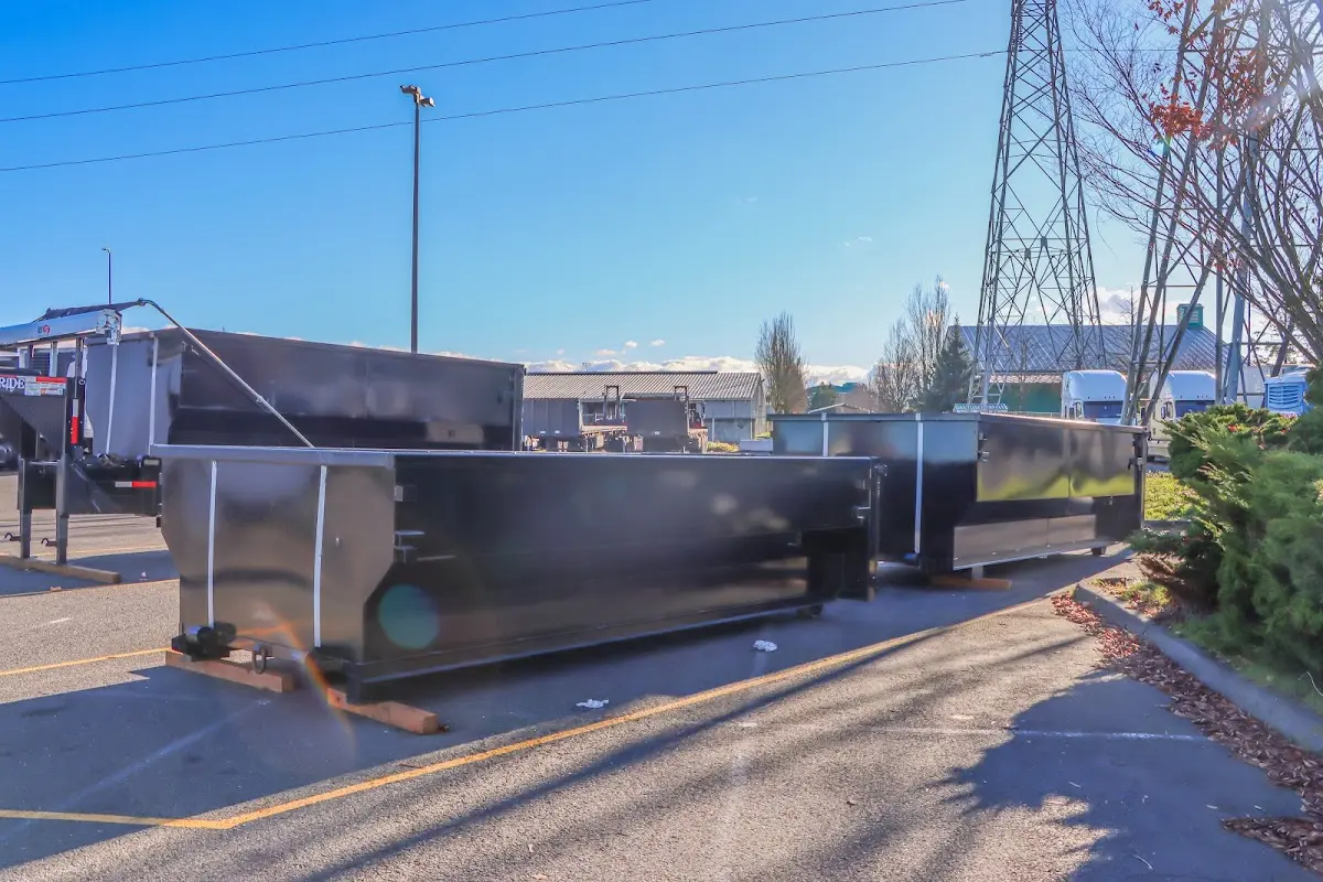 Roll-off dumpster ready for waste disposal at job site for Residential Dumpster Rental in Brea